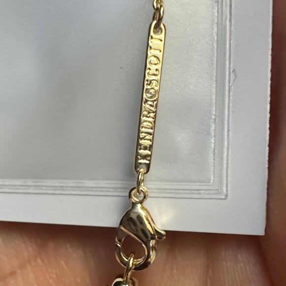 Kendra Scott Gold-Tone Necklace with Turquoise-Blue Quatrefoil Pendant - Picture 3 of 4